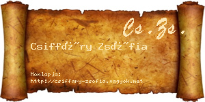 Csiffáry Zsófia névjegykártya