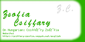 zsofia csiffary business card
